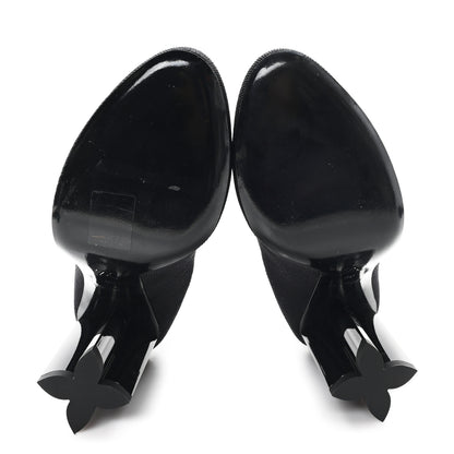 Louis Vuitton Stretch Fabric LV Black Heart Sock Ankle Boots 38 Black 5 of 7