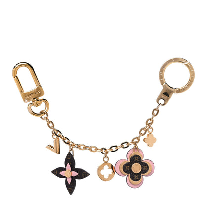 Louis Vuitton Brass Monogram Blooming Flowers Bag Charm Key Holder Rose Ballerine 1 of 6