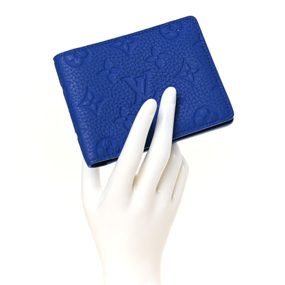 Louis Vuitton Taurillon Monogram Multiple Wallet Blue 2 of 6