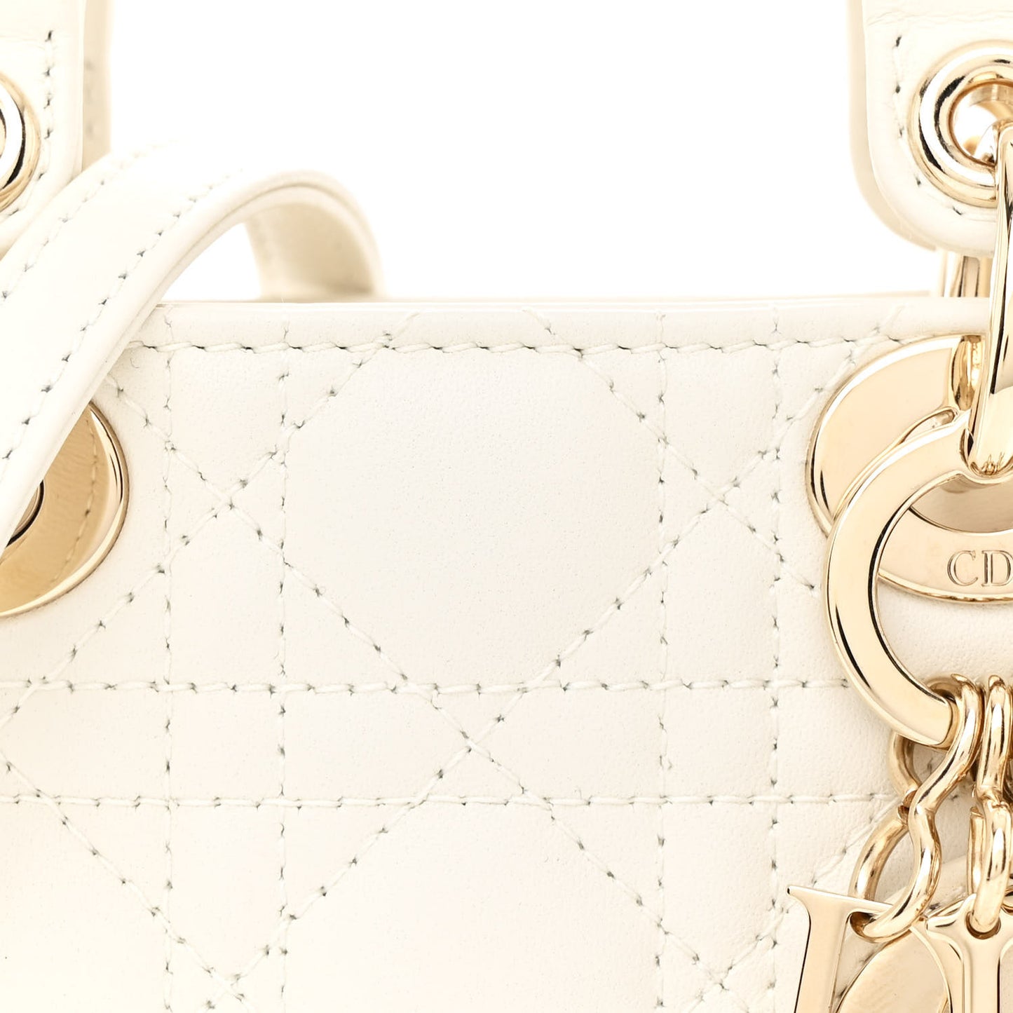 Lambskin Cannage Micro Lady Dior Latte