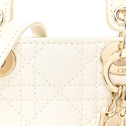 Christian Dior Lambskin Cannage Micro Lady Dior Latte 8 of 11