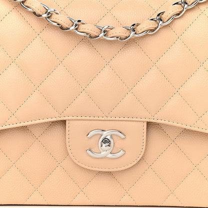 Chanel Caviar Quilted Jumbo Double Flap Beige 8 of 11