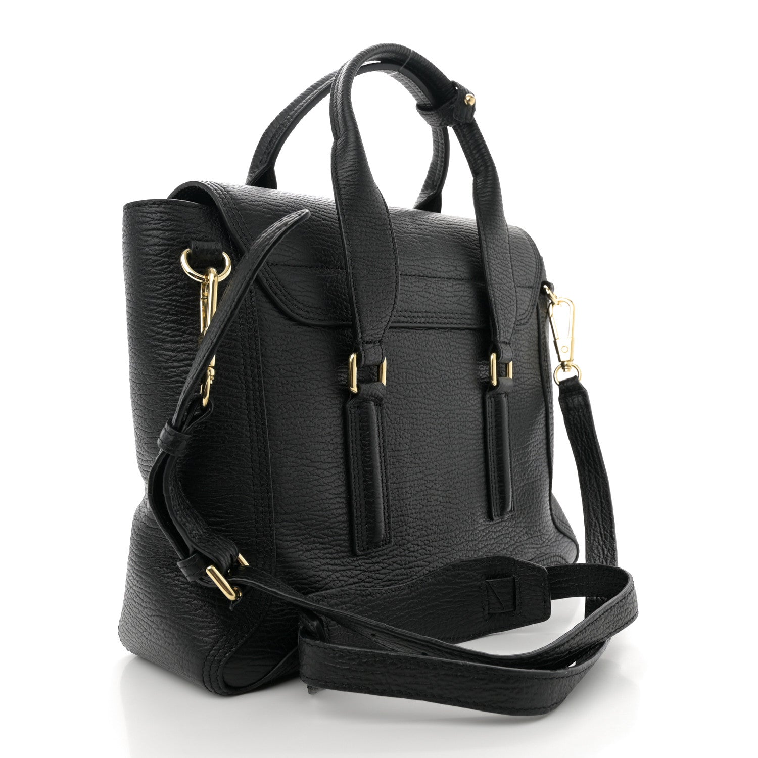 3.1 Phillip Lim Textured Calfskin Medium Pashli Satchel Black 3 of 11