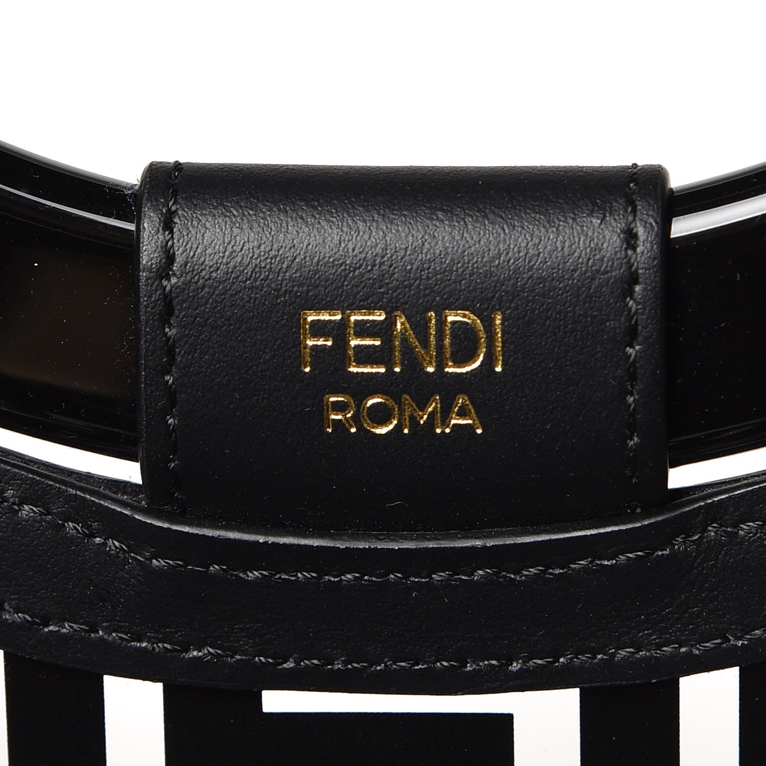 Fendi TPU FF Vitello Century Plexiglass Medium Runaway Shopper Tote Black 7 of 8