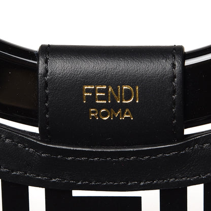 Fendi TPU FF Vitello Century Plexiglass Medium Runaway Shopper Tote Black 7 of 8
