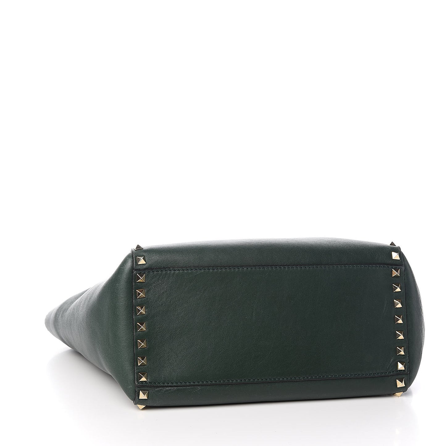 Vitello Rockstud Double Handle Tote Green