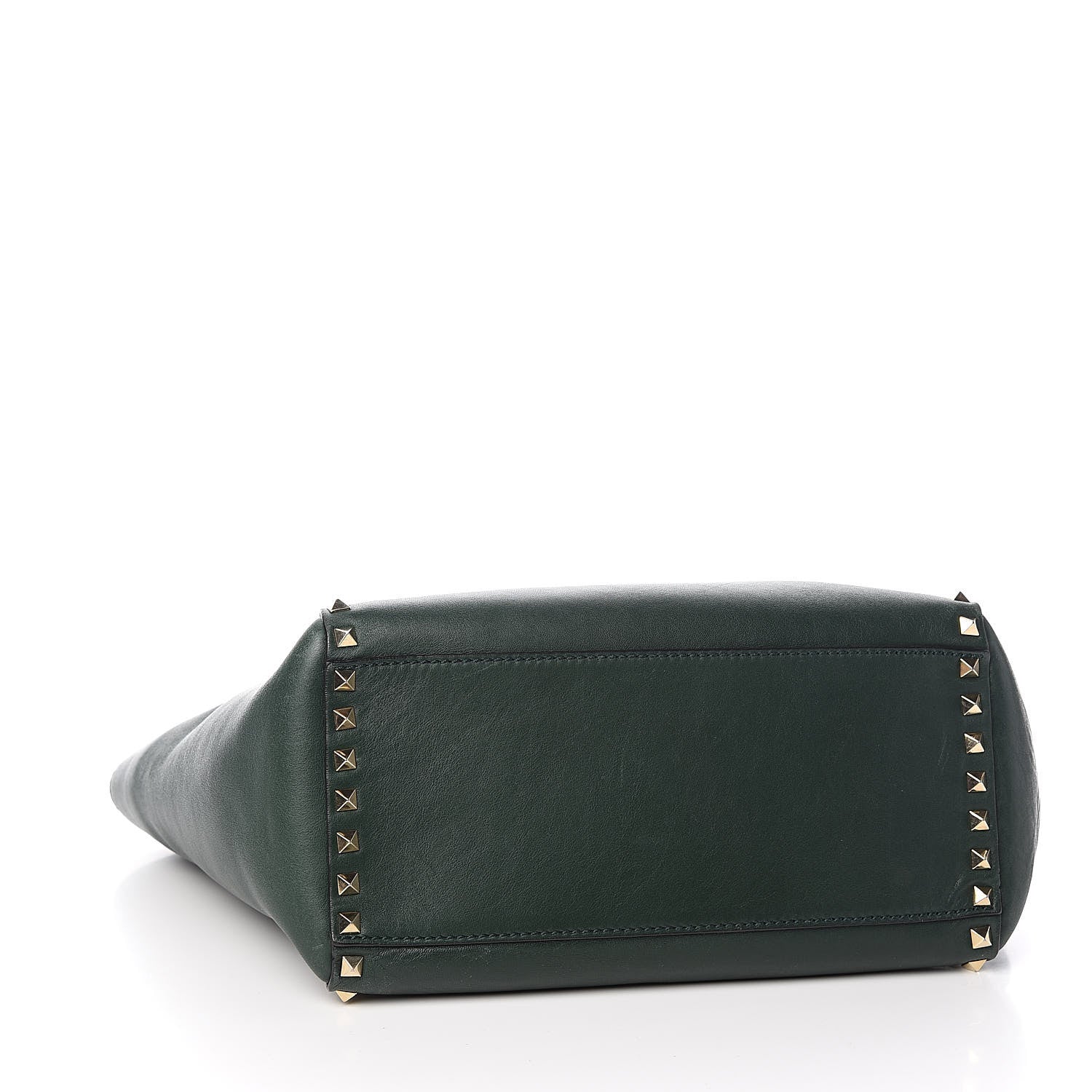 Valentino Garavani Vitello Rockstud Double Handle Tote Green 4 of 15
