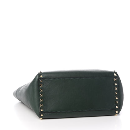 Valentino Garavani Vitello Rockstud Double Handle Tote Green 4 of 15