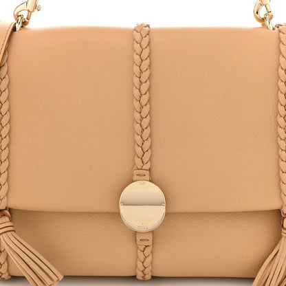 Chloe Grained Calfskin Medium Penelope Shoulder Bag Milky Brown 8 of 10