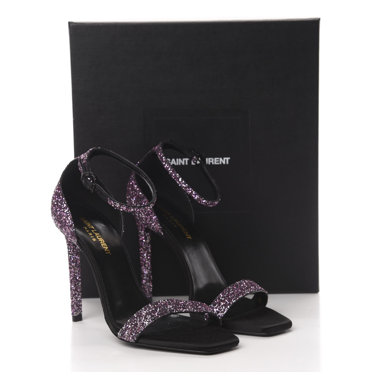 Saint Laurent Glitter Amber 105 Ankle Strap Sandals 38.5 Pink 8 of 8