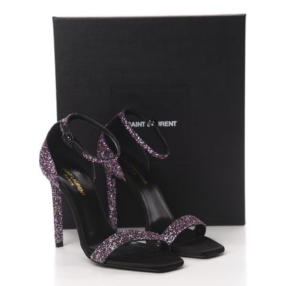 Saint Laurent Glitter Amber 105 Ankle Strap Sandals 38.5 Pink 8 of 8