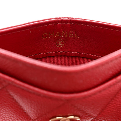 Chanel Caviar Quilted Card Holder Red 6 of 8