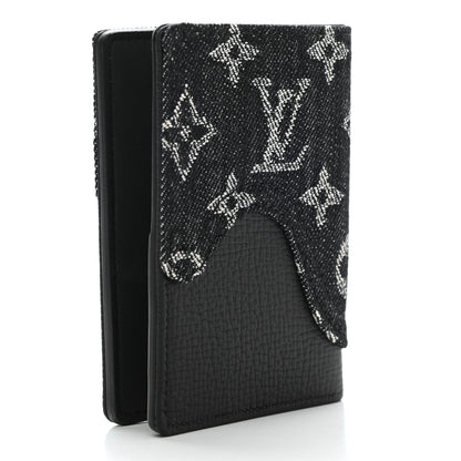 Louis Vuitton X NIGO Taurillon Monogram Denim Drip Pocket Organizer Black 3 of 7