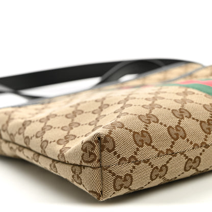 Gucci GG Monogram Web Flat Messenger Bag Black 8 of 9