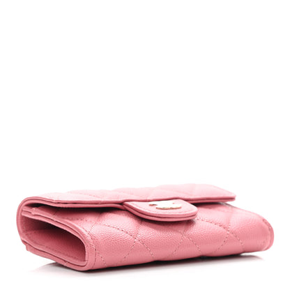 Chanel Caviar Quilted Flap Card Holder Wallet Pink 4 of 9