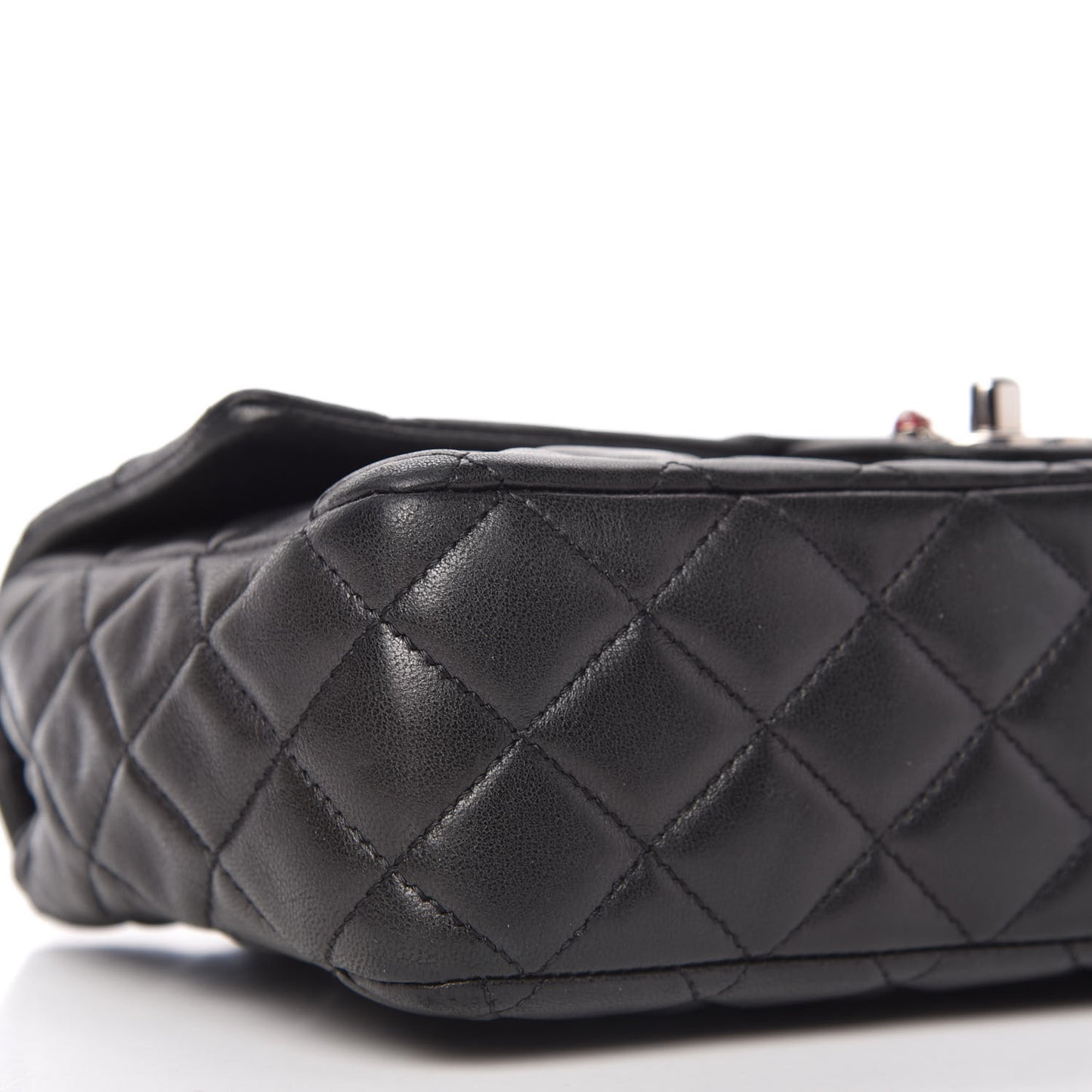 Lambskin Quilted Medium Ladybug Flap Black