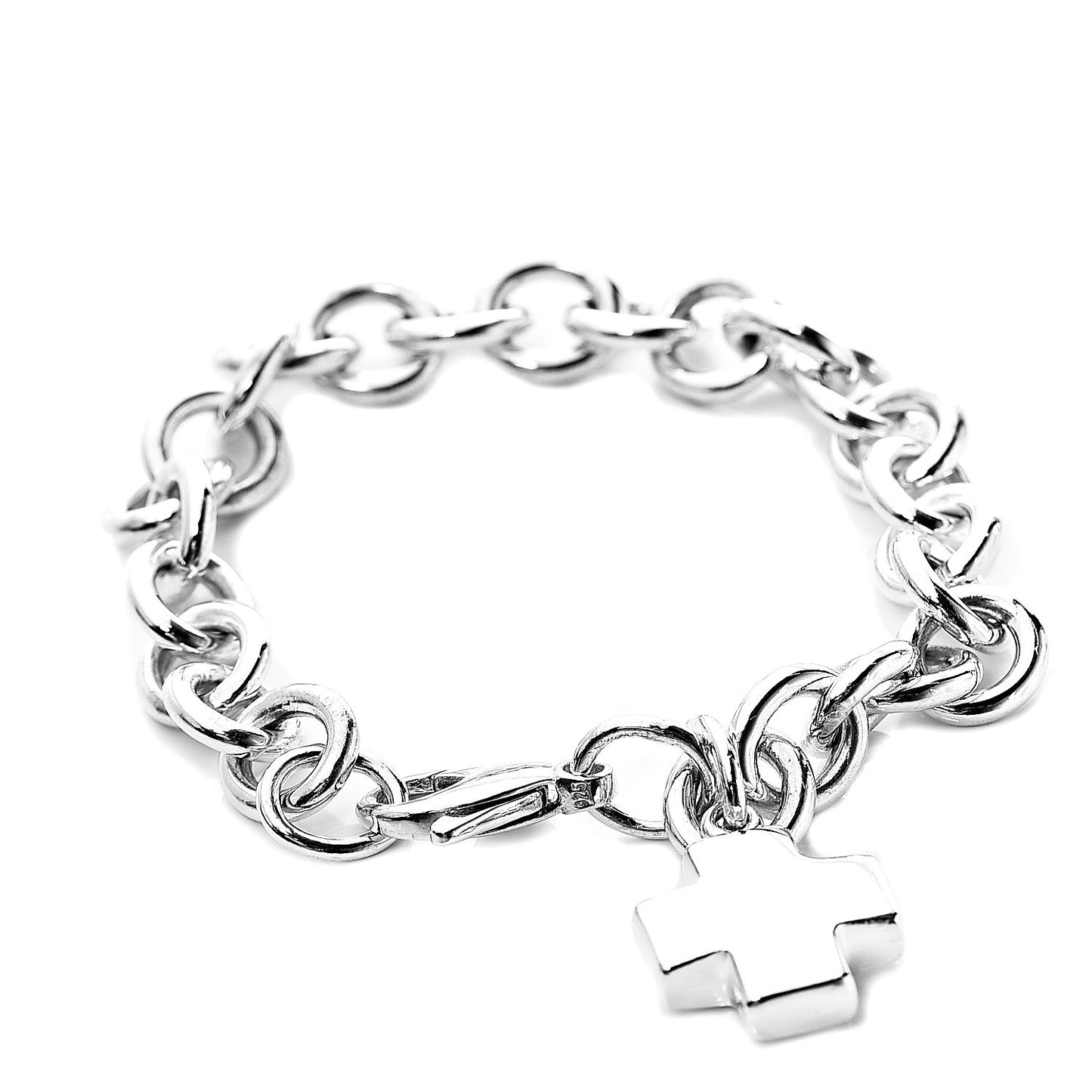 Sterling Silver Cross Charm Bracelet