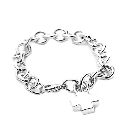 Tiffany Sterling Silver Cross Charm Bracelet 1 of 5