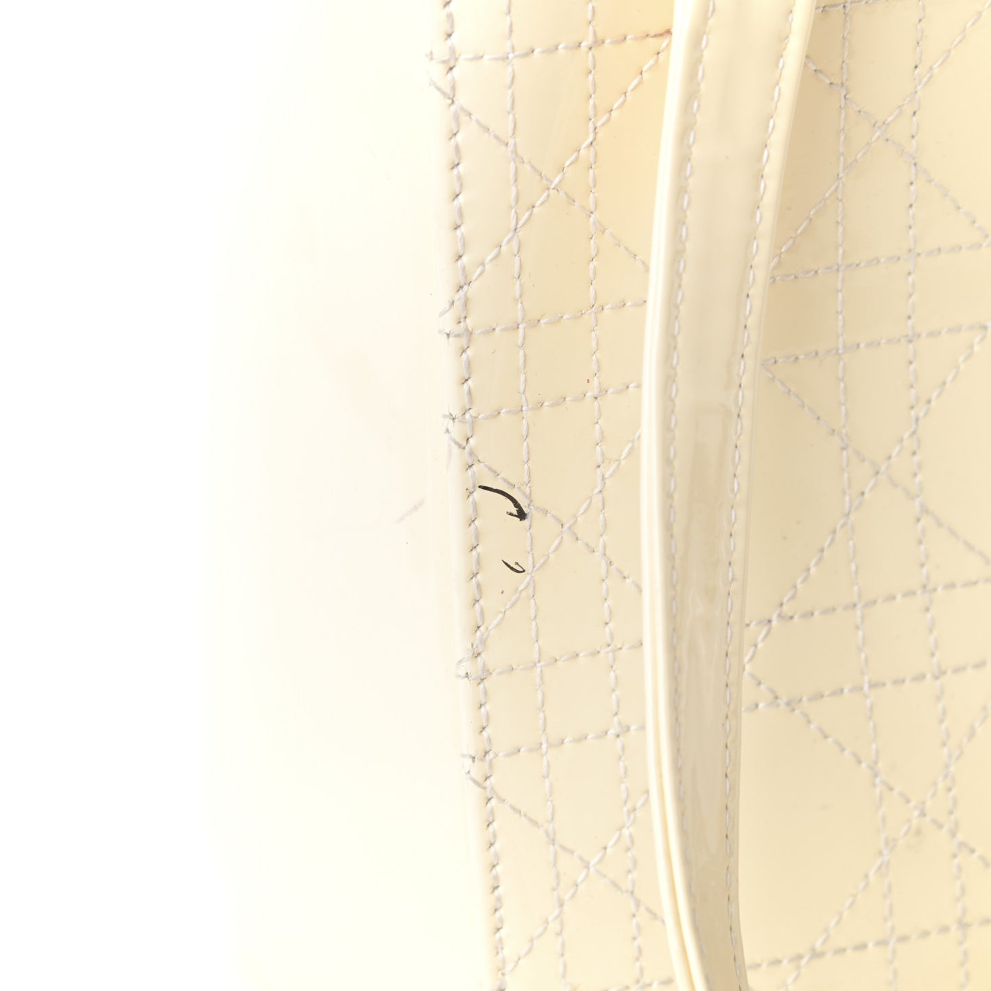 Patent Cannage Stitched Medium Lady Dior White