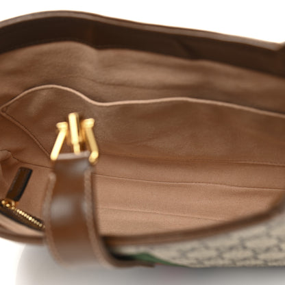 Gucci GG Supreme Monogram Azalea Calfskin Web Small Jackie 1961 Hobo Beige Ebony Brown Sugar 5 of 11