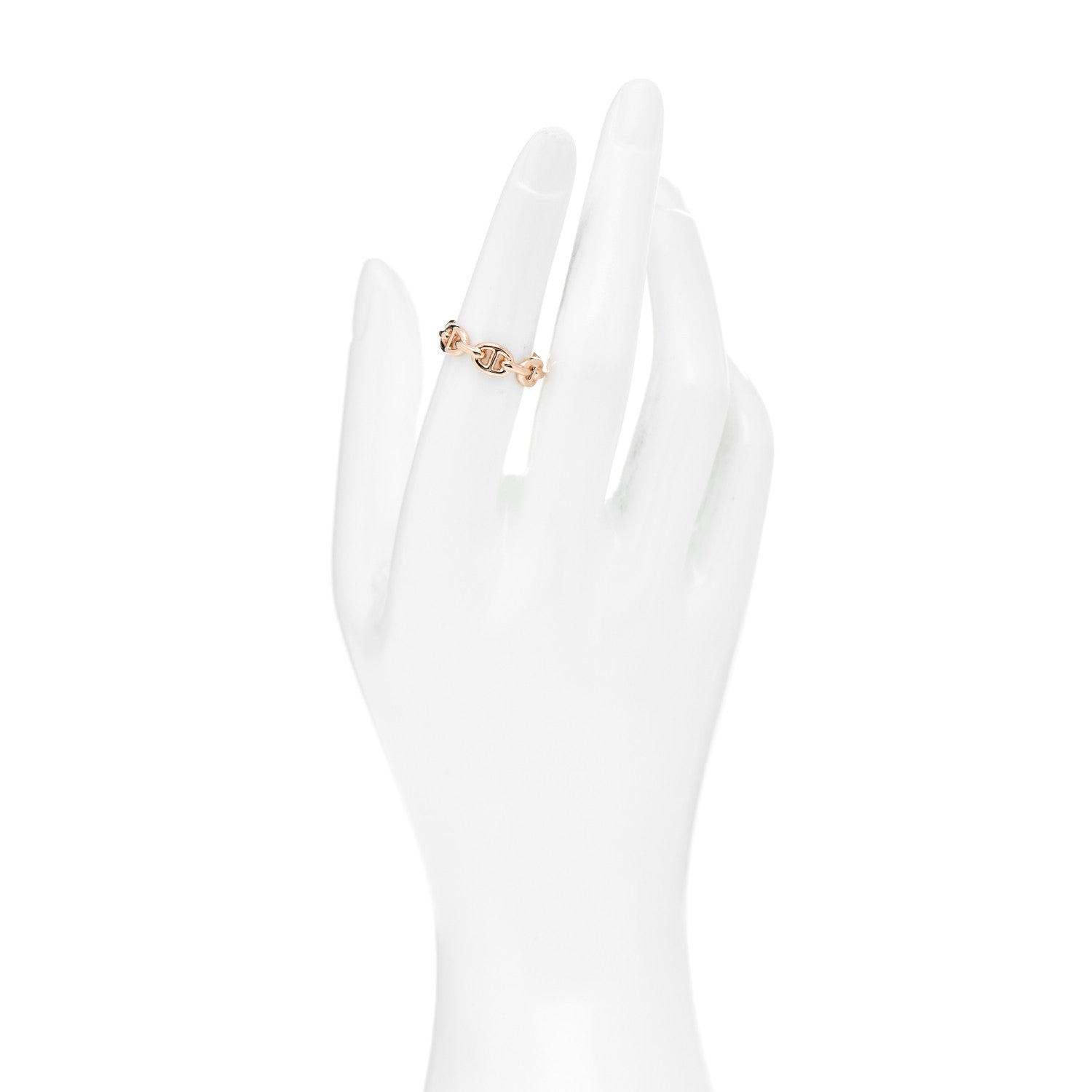 Hermes 18K Rose Gold PM Chaine D'Ancre Enchainee Ring 52 6 2 of 4