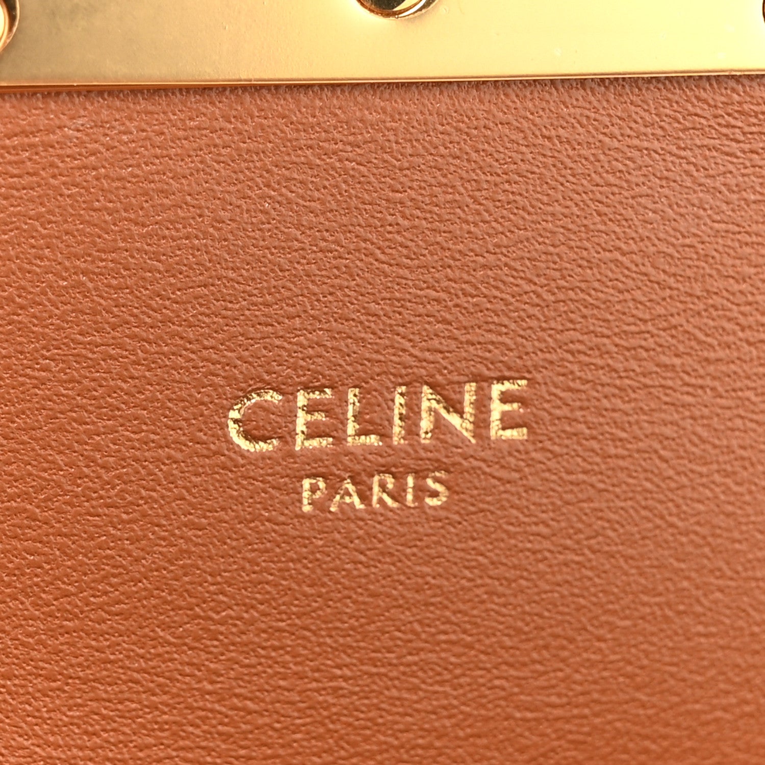 Celine Triomphe Canvas Chain Shoulder Bag Tan 7 of 12