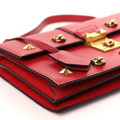 Gucci Calfskin Medium Cat Lock Top Handle Bag Red 8 of 9