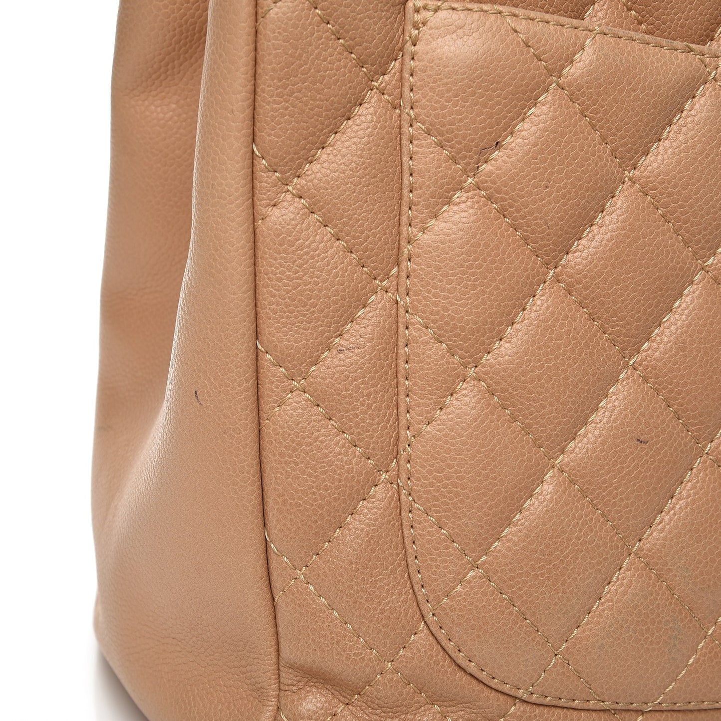 Caviar Quilted Grand Shopping Tote GST Beige