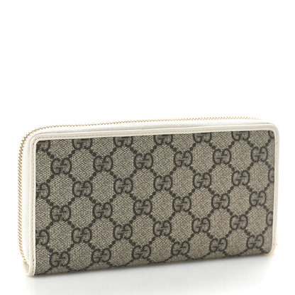 Gucci GG Supreme Monogram Azalea Calfskin Horsebit 1955 Zip Around Wallet Beige Ebony Mystic White 3 of 8