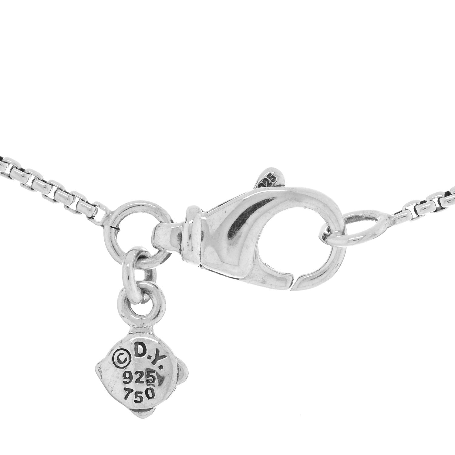 David Yurman Sterling Silver 18K Yellow Gold Cable Cookie Heart Pendant Necklace 4 of 4
