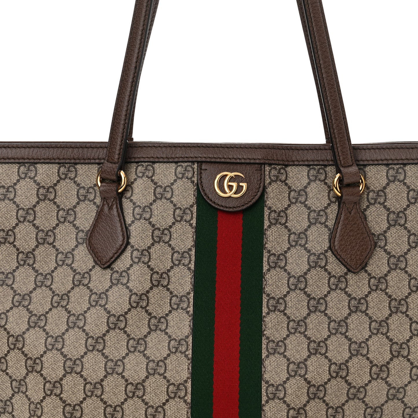 GG Supreme Monogram Medium Ophidia Shopping Tote Brown