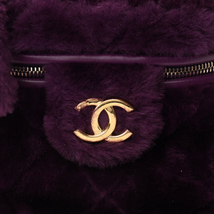 Chanel Shearling Lambskin Quilted Small Vanity Case Purple 8 of 11