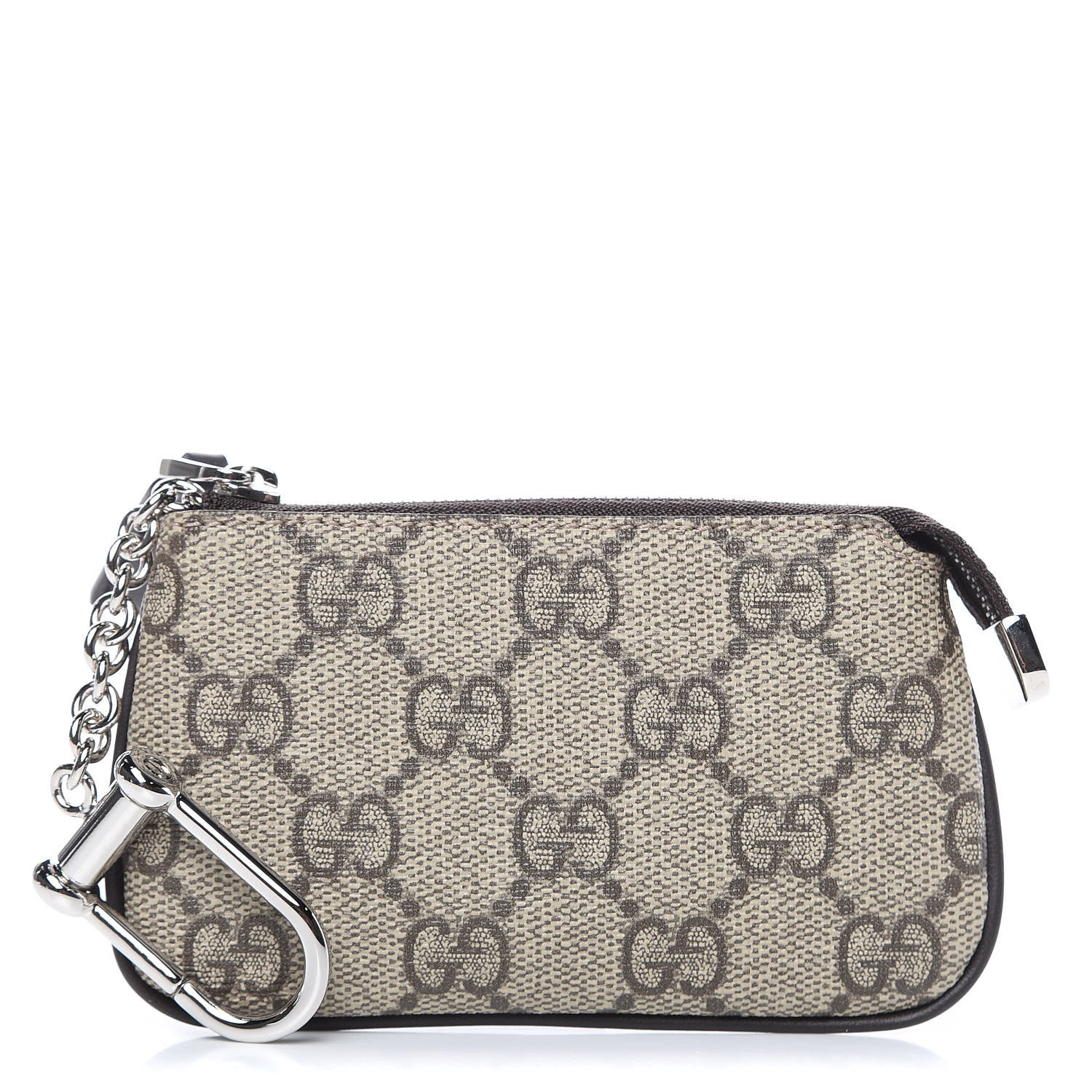 Gucci GG Supreme Monogram Selleria Key Case Beige Ebony Cocoa 1 of 7