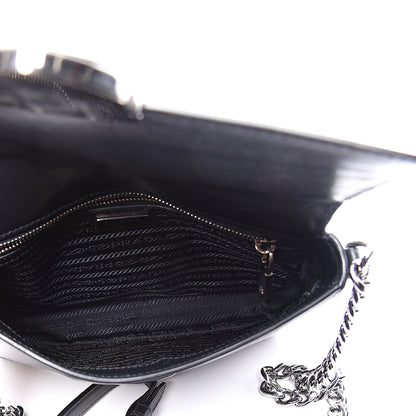 Prada Soft Calfskin Chain Flap Black 4 of 9