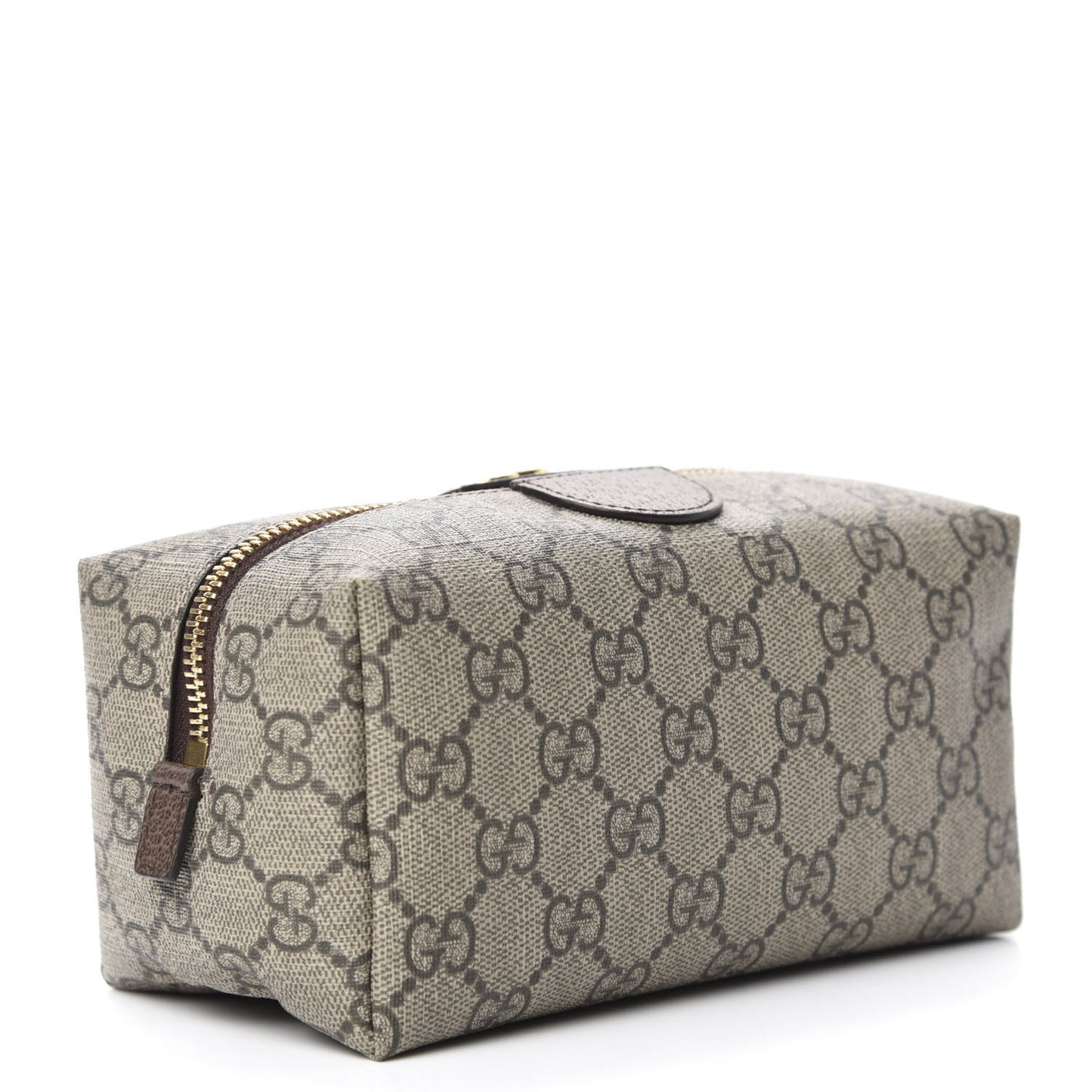 Soft GG Supreme Monogram Calfskin Medium Ophidia Cosmetic Case Beige Ebony New Acero