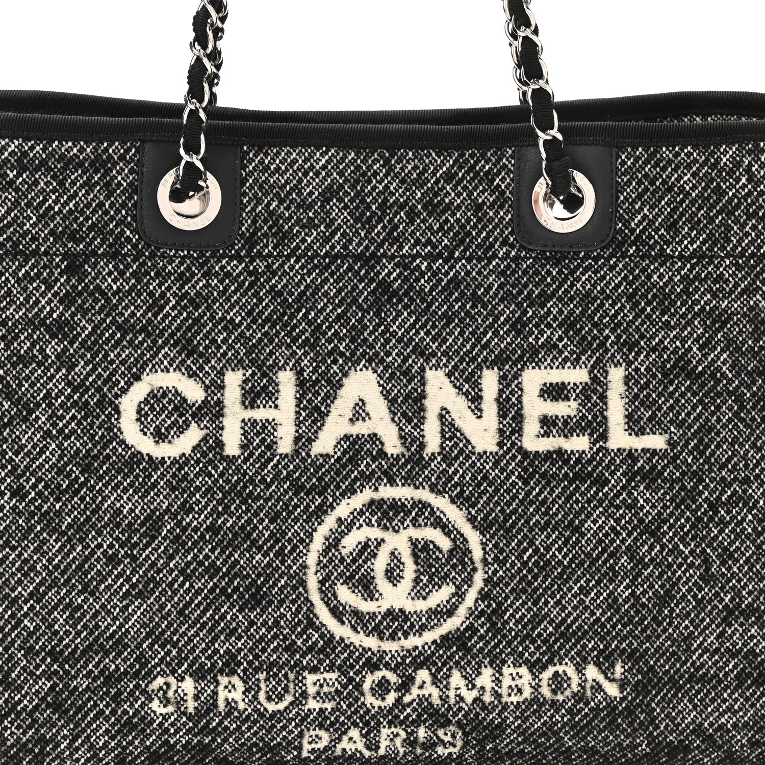 Chanel Mixed Fibers Calfskin Small Deauville Tote Black 8 of 11