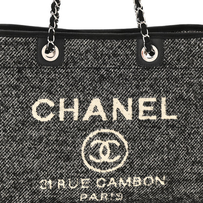Chanel Mixed Fibers Calfskin Small Deauville Tote Black 8 of 11