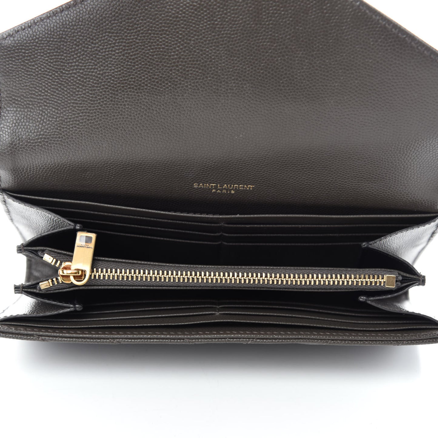 Grain De Poudre Matelasse Chevron Monogram Flap Wallet Fog