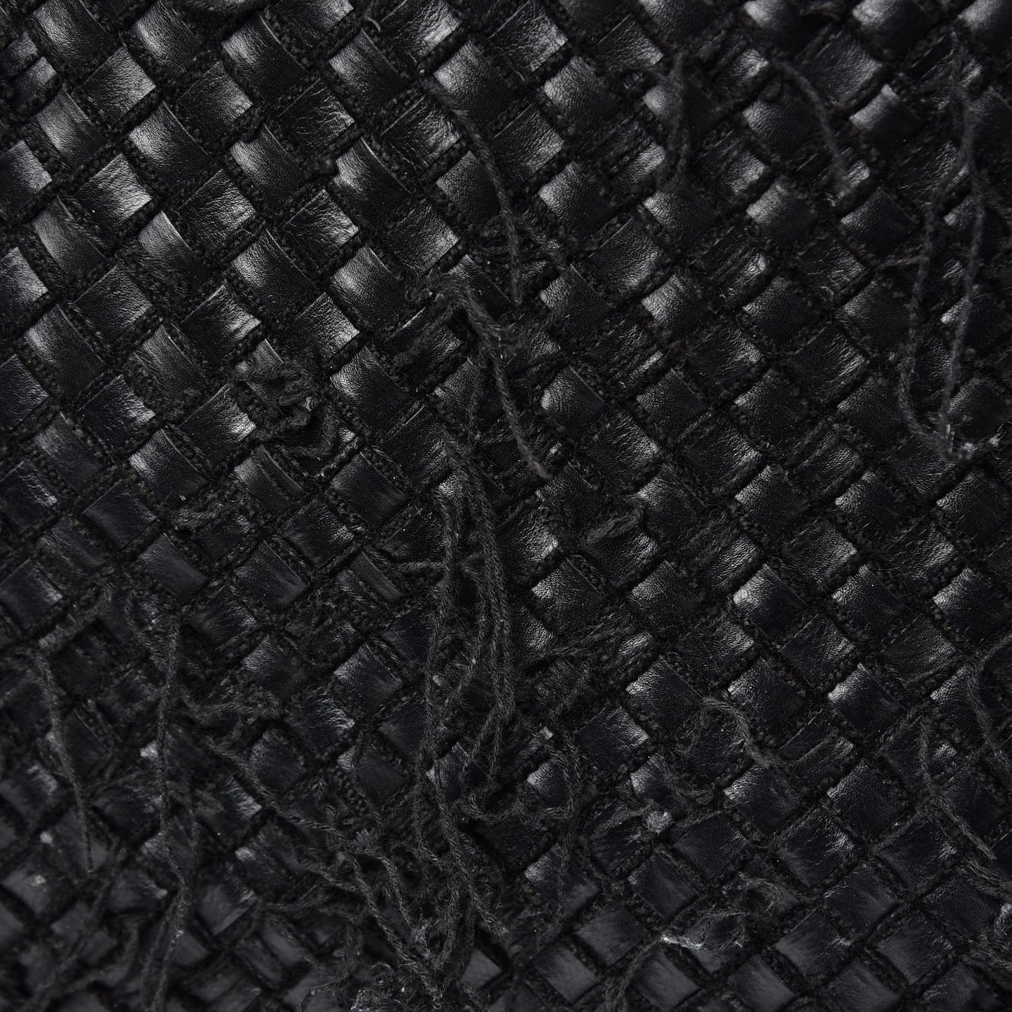 Nappa Intrecciato Fringe Netted Hobo Black