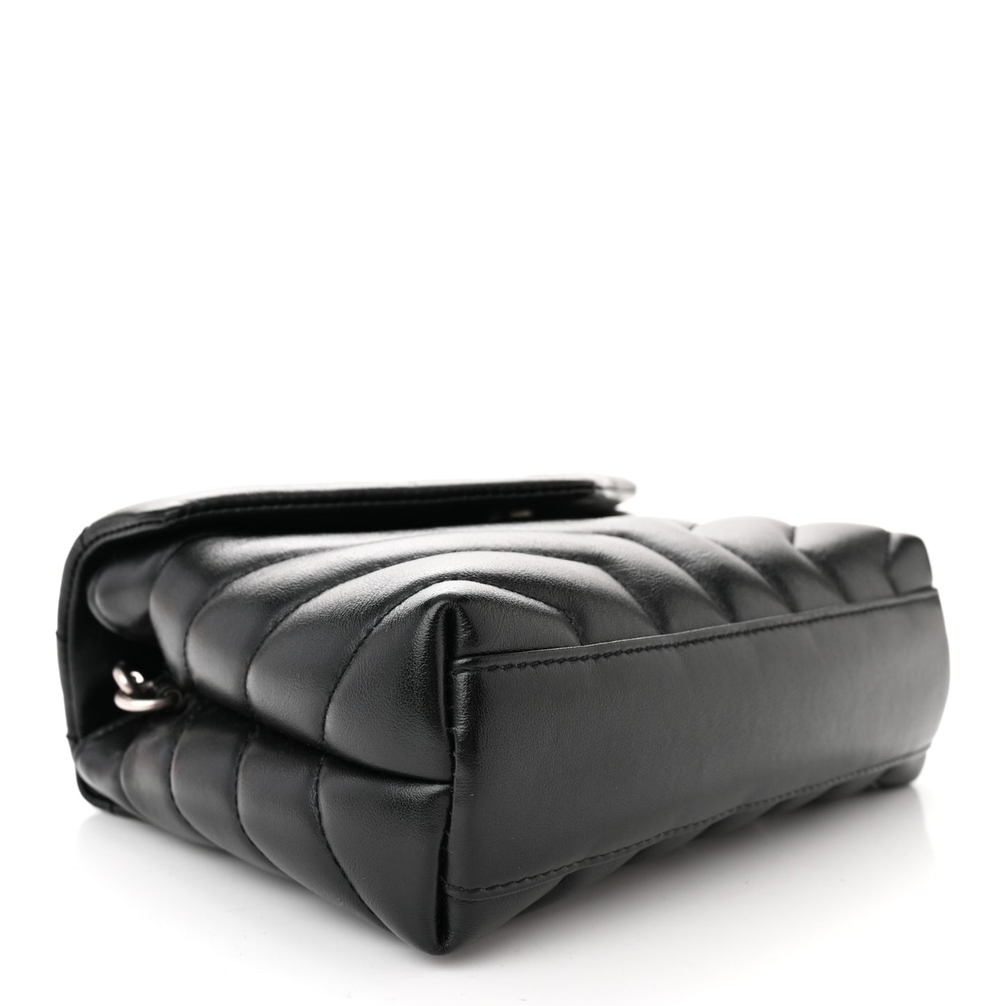 Calfskin Y Quilted Monogram Toy Loulou Crossbody Bag Black
