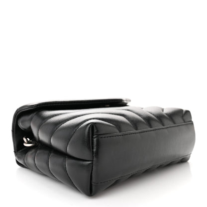 Saint Laurent Calfskin Y Quilted Monogram Toy Loulou Crossbody Bag Black 4 of 11