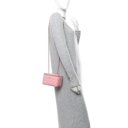 Chanel Caviar Quilted Small Vanity Case With Chain Pink 2 of 10