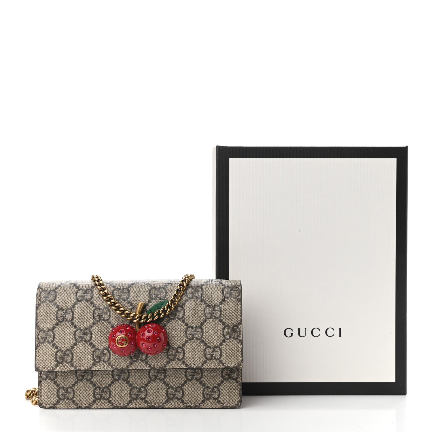 Gucci GG Supreme Monogram Mini Cherry Chain Bag 9 of 9
