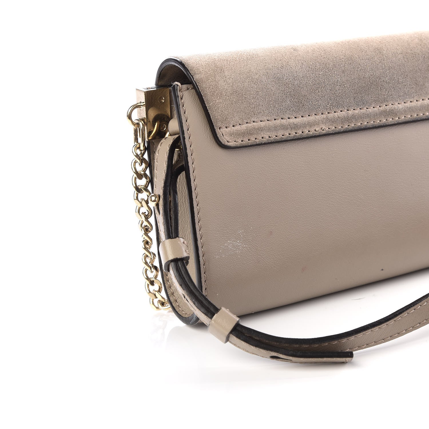 Chloe Suede Calfskin Mini Faye Shoulder Bag Motty Grey 10 of 11