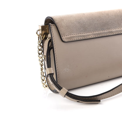 Chloe Suede Calfskin Mini Faye Shoulder Bag Motty Grey 10 of 11