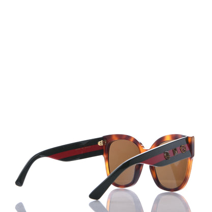 Gucci Acetate Square Frame Web Sunglasses GG0059S Tortoise 4 of 8