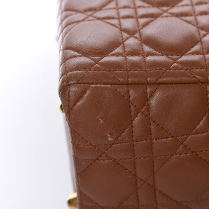 Christian Dior Lambskin Cannage Large Lady Dior Tan 13 of 19