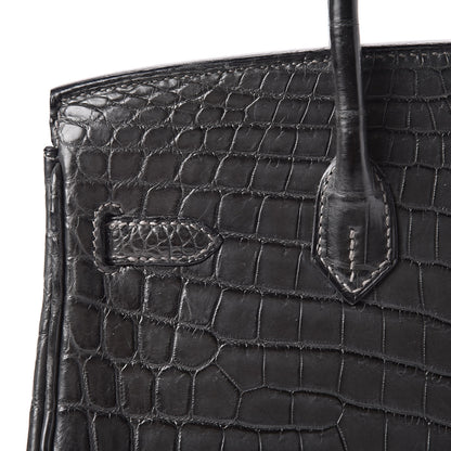 Hermes Matte Niloticus Crocodile Birkin 25 Graphite 13 of 33
