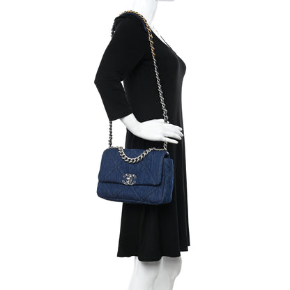 Chanel Denim Quilted Medium Chanel 19 Flap Blue 2 of 11