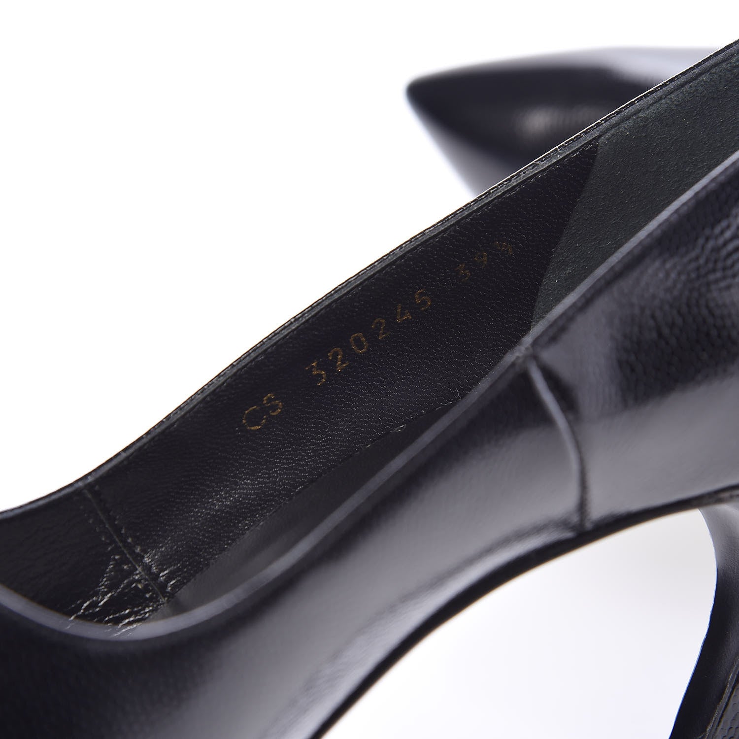 Saint Laurent Pebbled Patent Calfskin Janis 105 Platform Pumps 39.5 Black 8 of 8